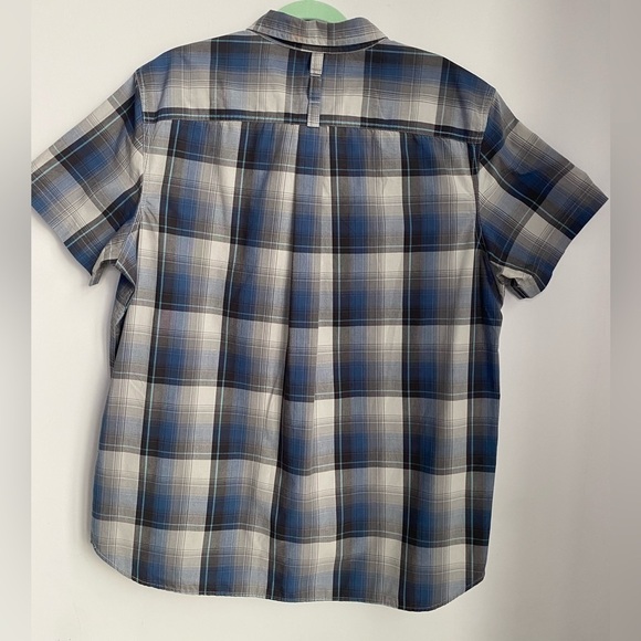 Men’s The North Face Plaid Short Sleeve Hammetts Button Down Blue Gray Size XL - Picture 3 of 16